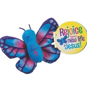Rejoice There's New Life In Jesus Butterfly and Mini Book 12 pages Super soft